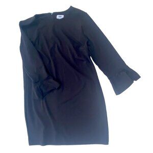 Old Navy Women’s Black 3/4 Flutter Sleeve Midi Pencil Zip Closure Dress Sz Large